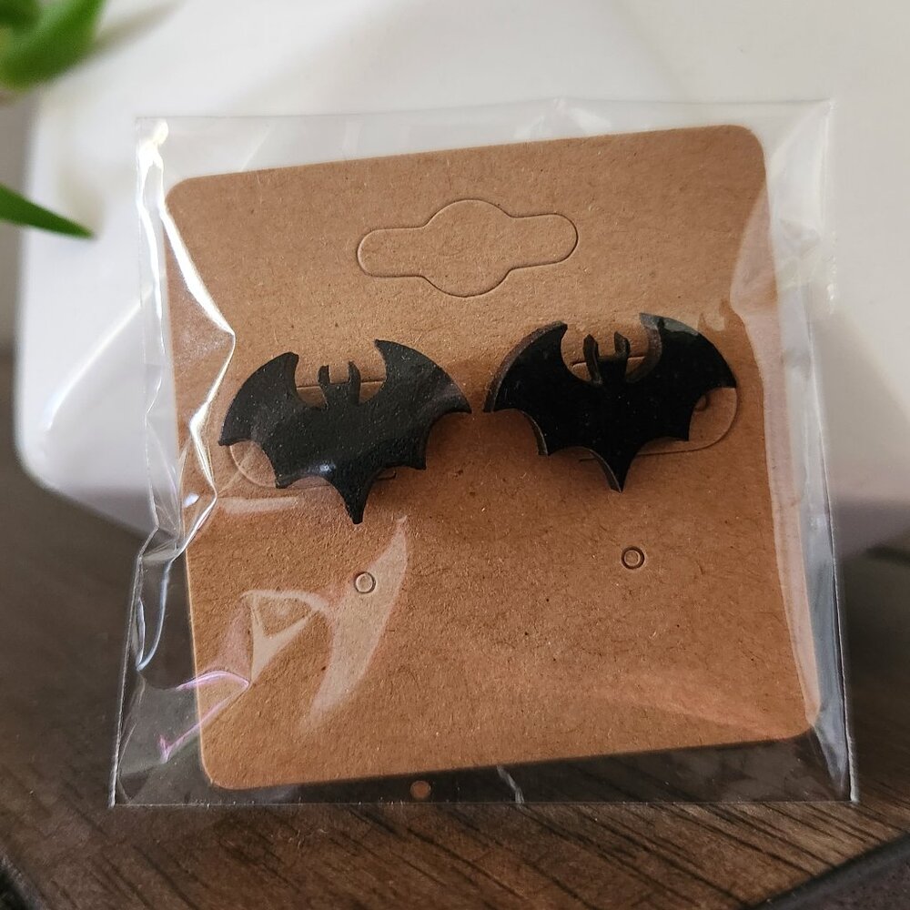 Halloween/Fall Wood Earrings- Bats